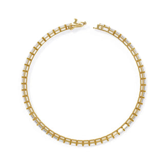 Smeralda Emerald Tennis Bracelet - round brilliant diamond bracelet - angled view - hand-made in Byron Bay Hinterland, Australia by Lucano Fine Jewellery