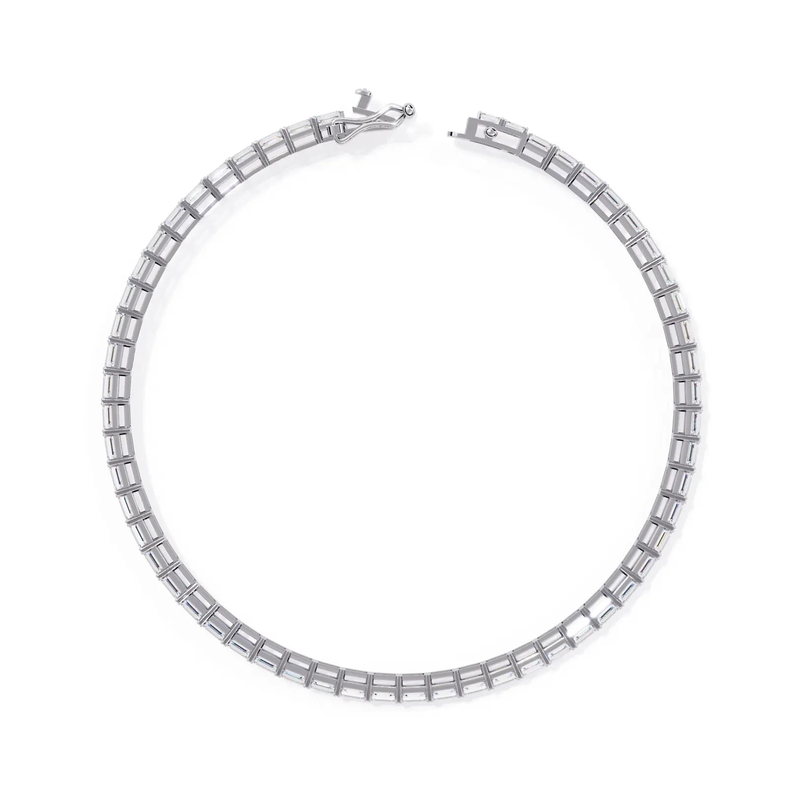 Smeralda Emerald Tennis Bracelet - round brilliant diamond bracelet - three-quarter view - hand-made in Byron Bay Hinterland, Australia by Lucano Fine Jewellery