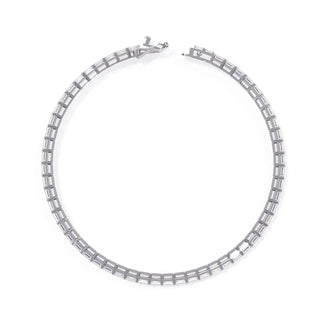 Smeralda Emerald Tennis Bracelet - round brilliant diamond bracelet - three-quarter view - hand-made in Byron Bay Hinterland, Australia by Lucano Fine Jewellery
