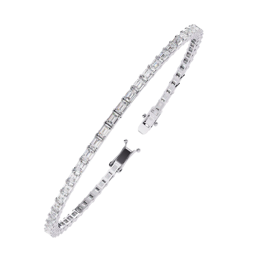 Smeralda Emerald Tennis Bracelet - round brilliant diamond bracelet - detail close-up - hand-made in Byron Bay Hinterland, Australia by Lucano Fine Jewellery
