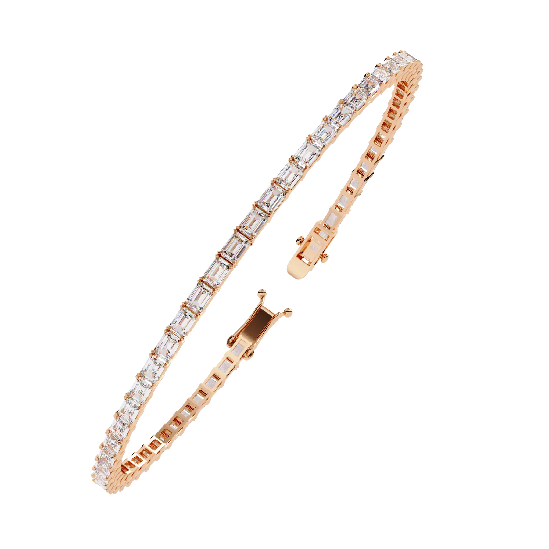 Smeralda Emerald Tennis Bracelet - round brilliant diamond bracelet - top view - hand-made in Byron Bay Hinterland, Australia by Lucano Fine Jewellery