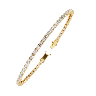 Smeralda Emerald Tennis Bracelet - round brilliant diamond bracelet - in 9ct yellow gold - hand-made in Byron Bay Hinterland, Australia by Lucano Fine Jewellery