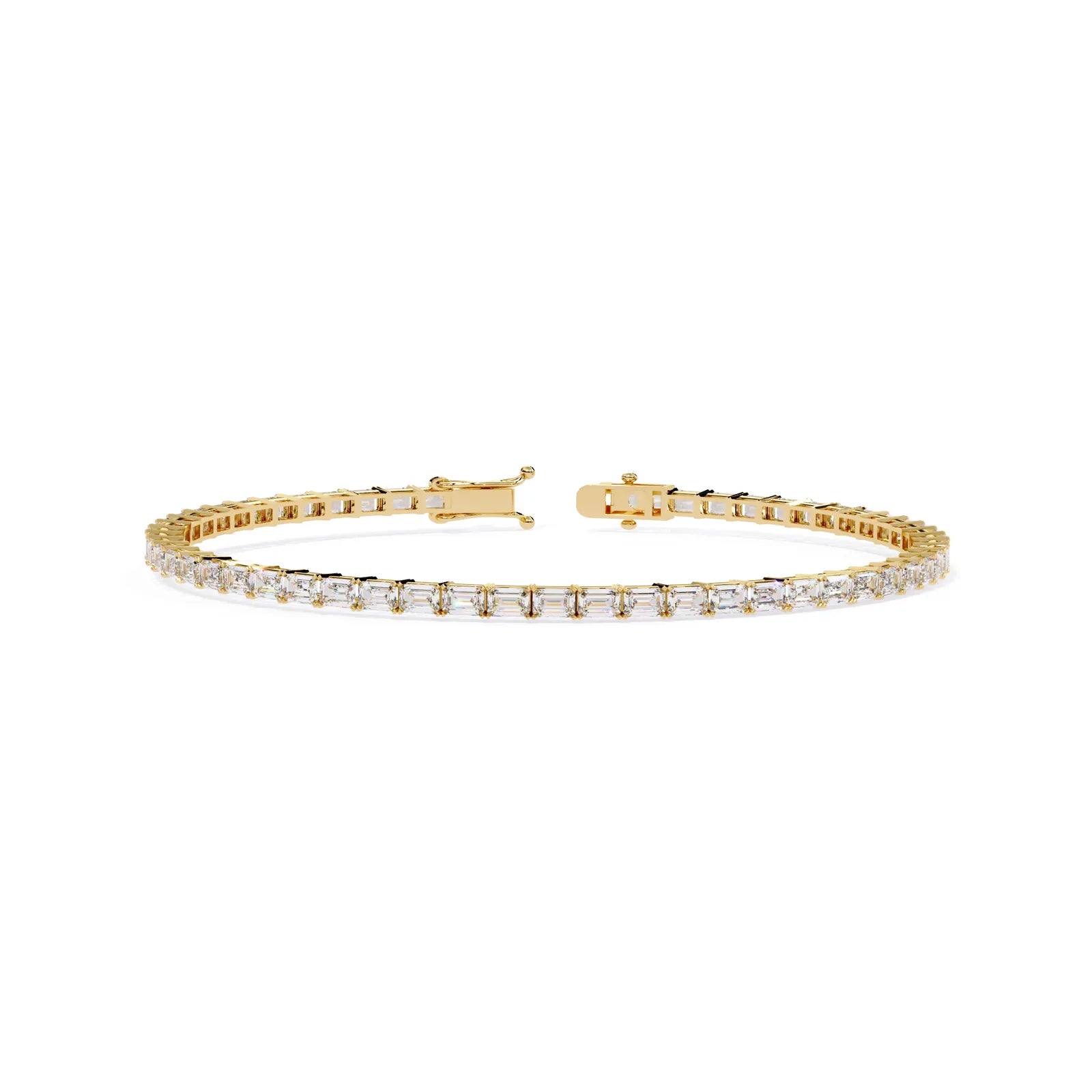 Smeralda Emerald Tennis Bracelet - round brilliant diamond bracelet - in 18ct yellow gold - hand-made in Byron Bay Hinterland, Australia by Lucano Fine Jewellery