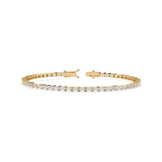 Smeralda Emerald Tennis Bracelet - round brilliant diamond bracelet - in 18ct yellow gold - hand-made in Byron Bay Hinterland, Australia by Lucano Fine Jewellery
