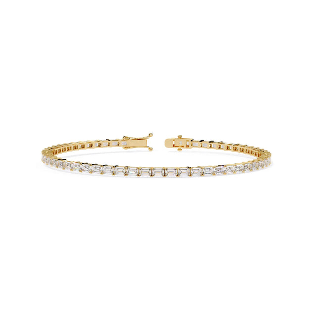 Smeralda Emerald Tennis Bracelet - round brilliant diamond bracelet - in 18ct yellow gold - hand-made in Byron Bay Hinterland, Australia by Lucano Fine Jewellery
