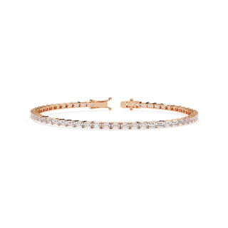 Smeralda Emerald Tennis Bracelet - round brilliant diamond bracelet - in 9ct white gold - hand-made in Byron Bay Hinterland, Australia by Lucano Fine Jewellery