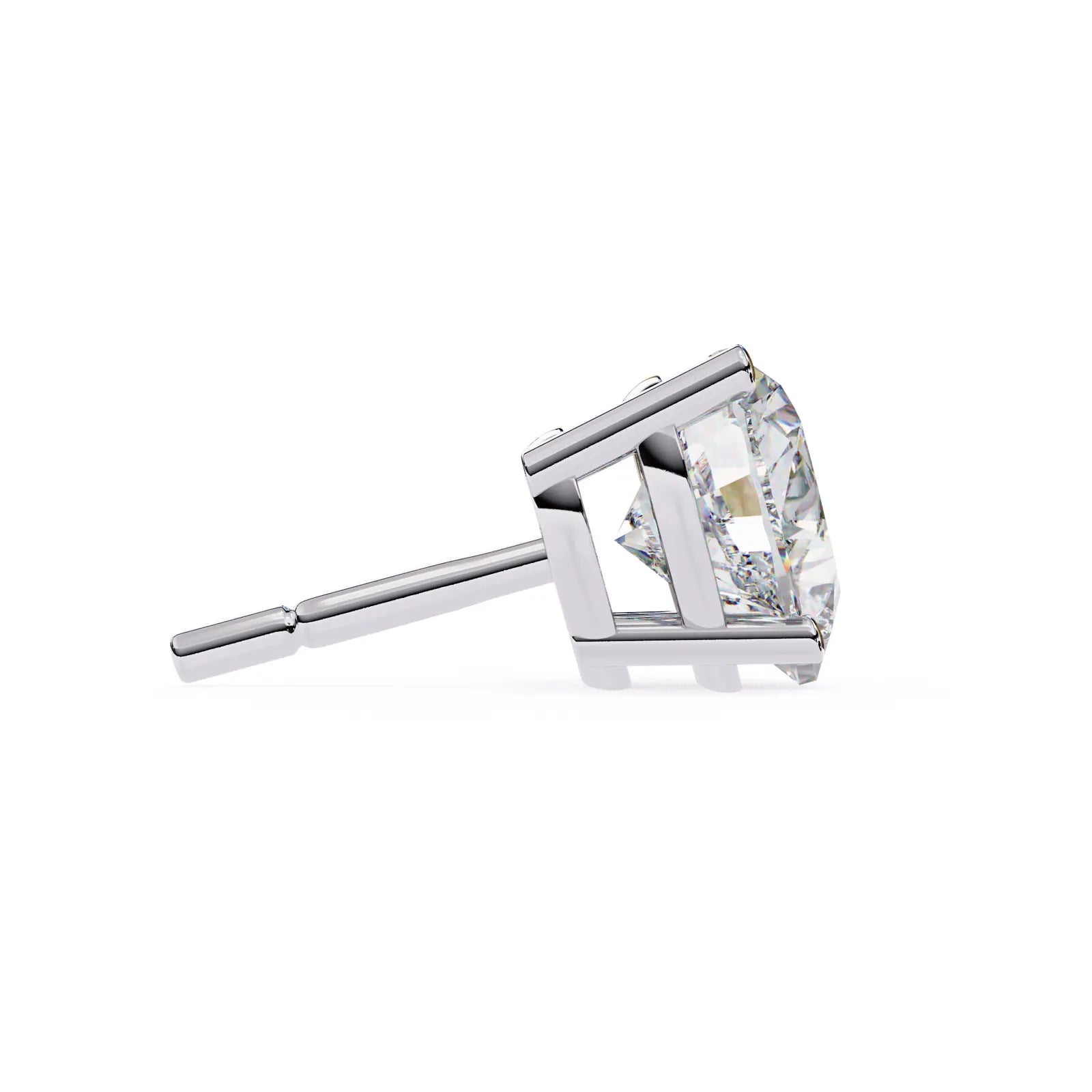 Cuore Heart Solitaire Studs - heart-cut diamond earrings - in 18ct white gold - hand-made in Byron Bay Hinterland, Australia by Lucano Fine Jewellery