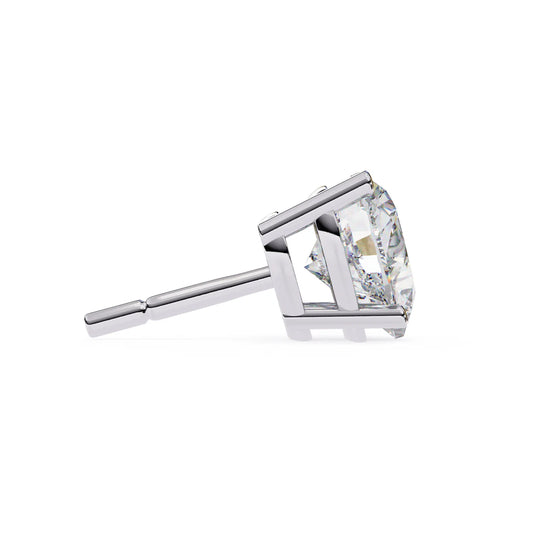 Cuore Heart Solitaire Studs - heart-cut diamond earrings - in 18ct white gold - hand-made in Byron Bay Hinterland, Australia by Lucano Fine Jewellery