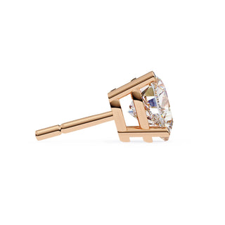 Cuore Heart Solitaire Studs - heart-cut diamond earrings - in 9ct rose gold - hand-made in Byron Bay Hinterland, Australia by Lucano Fine Jewellery
