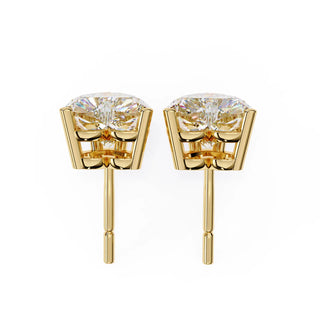 Cuore Heart Solitaire Studs - heart-cut diamond earrings - platinum finish - hand-made in Byron Bay Hinterland, Australia by Lucano Fine Jewellery