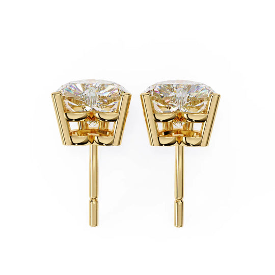 Cuore Heart Solitaire Studs - heart-cut diamond earrings - platinum finish - hand-made in Byron Bay Hinterland, Australia by Lucano Fine Jewellery