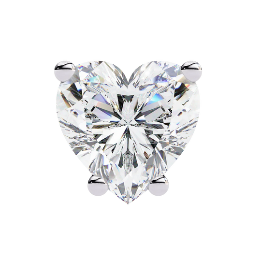 Cuore Heart Solitaire Studs - heart-cut diamond earrings - side profile - hand-made in Byron Bay Hinterland, Australia by Lucano Fine Jewellery