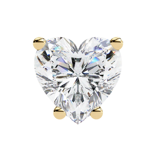 Cuore Heart Solitaire Studs - heart-cut diamond earrings - angled view - hand-made in Byron Bay Hinterland, Australia by Lucano Fine Jewellery