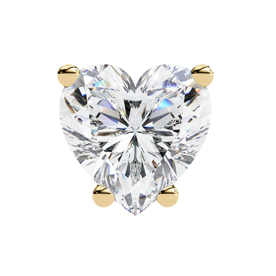Cuore Heart Solitaire Studs - heart-cut diamond earrings - angled view - hand-made in Byron Bay Hinterland, Australia by Lucano Fine Jewellery