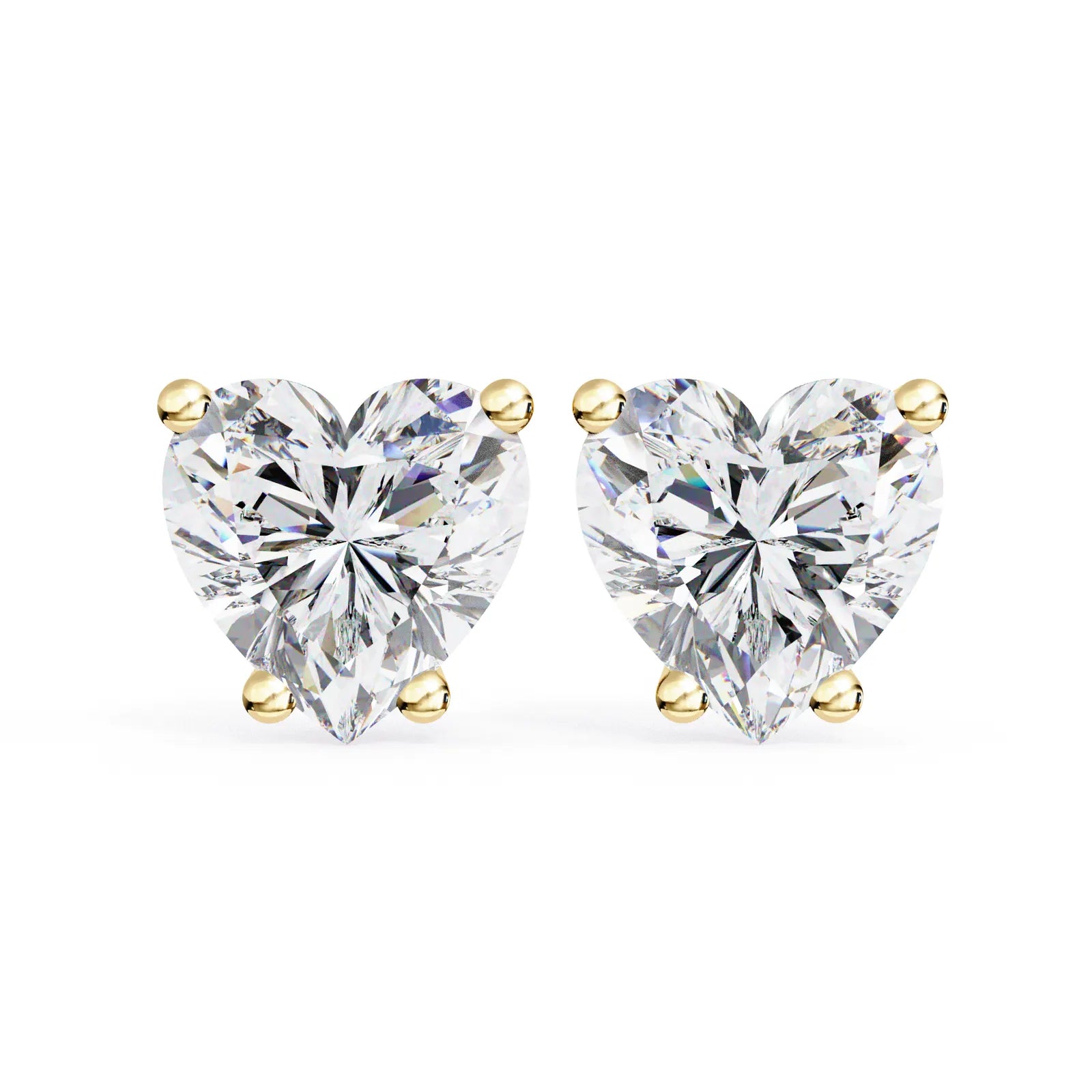 Cuore Heart Solitaire Studs - heart-cut diamond earrings - detail close-up - hand-made in Byron Bay Hinterland, Australia by Lucano Fine Jewellery