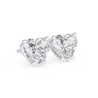 Cuore Heart Solitaire Studs - heart-cut diamond earrings - in 9ct yellow gold - hand-made in Byron Bay Hinterland, Australia by Lucano Fine Jewellery