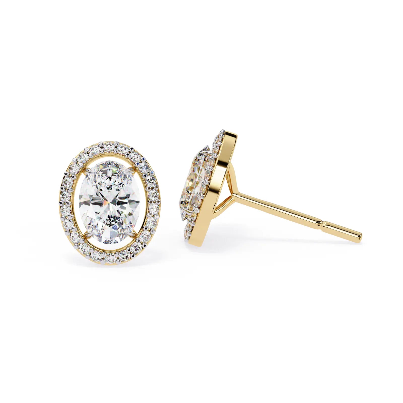 Ovalia Halo Studs - oval-cut diamond earrings - in 9ct rose gold - hand-made in Byron Bay Hinterland, Australia by Lucano Fine Jewellery
