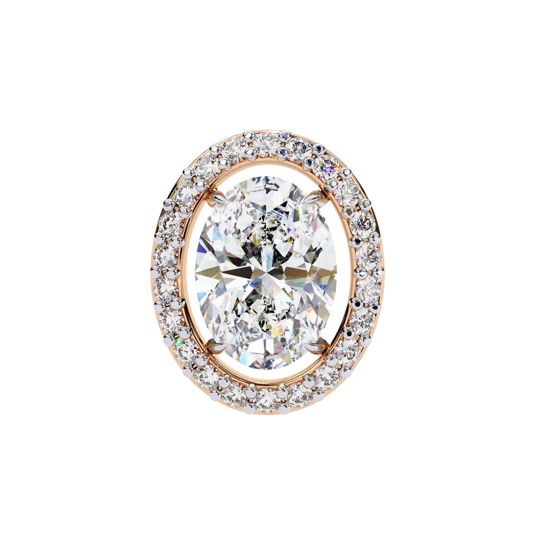 Ovalia Halo Studs - oval-cut diamond earrings - in 18ct rose gold - hand-made in Byron Bay Hinterland, Australia by Lucano Fine Jewellery