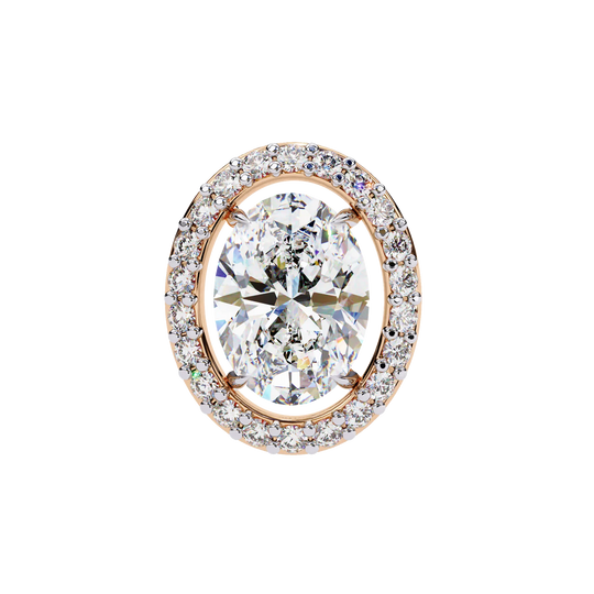 Ovalia Halo Studs - oval-cut diamond earrings - in 18ct rose gold - hand-made in Byron Bay Hinterland, Australia by Lucano Fine Jewellery
