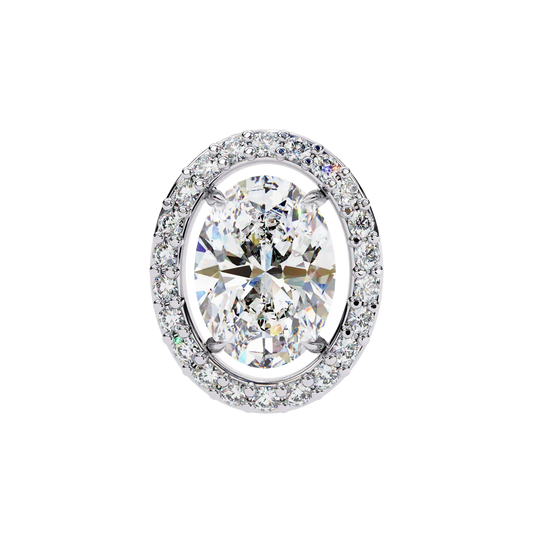 Ovalia Halo Studs - oval-cut diamond earrings - front view - hand-made in Byron Bay Hinterland, Australia by Lucano Fine Jewellery