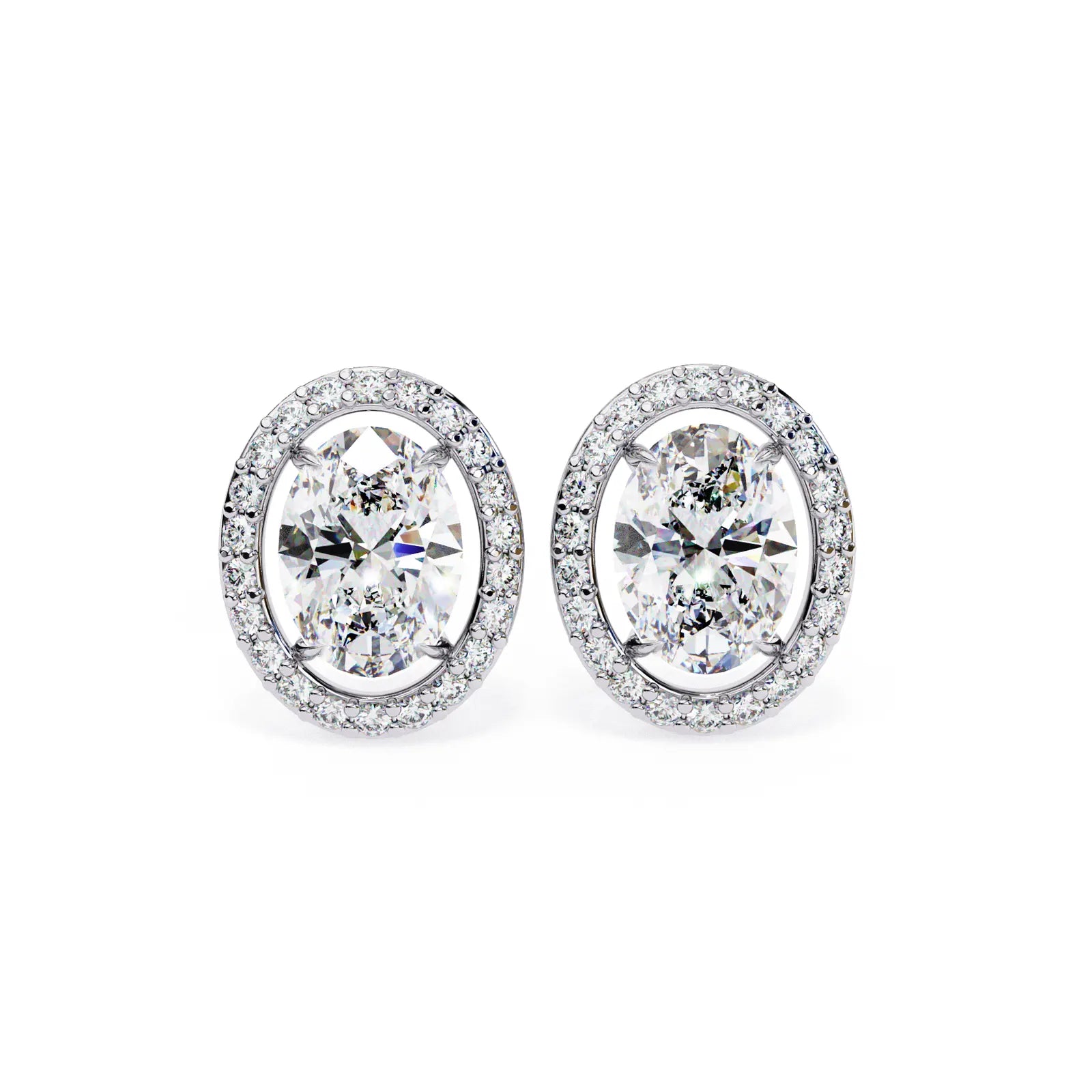 Ovalia Halo Studs - oval-cut diamond earrings - in 9ct yellow gold - hand-made in Byron Bay Hinterland, Australia by Lucano Fine Jewellery