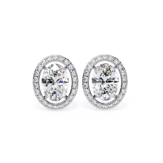 Ovalia Halo Studs - oval-cut diamond earrings - in 9ct yellow gold - hand-made in Byron Bay Hinterland, Australia by Lucano Fine Jewellery