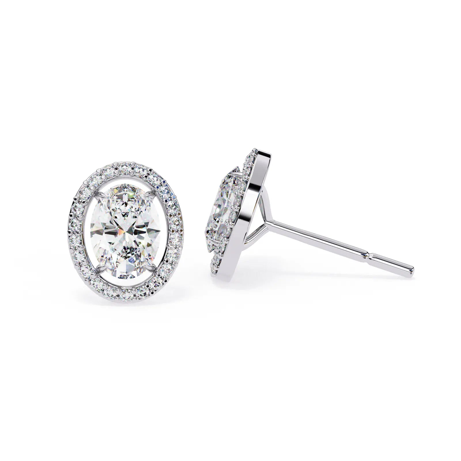 Ovalia Halo Studs - oval-cut diamond earrings - in 18ct yellow gold - hand-made in Byron Bay Hinterland, Australia by Lucano Fine Jewellery