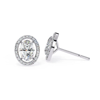 Ovalia Halo Studs - oval-cut diamond earrings - in 18ct yellow gold - hand-made in Byron Bay Hinterland, Australia by Lucano Fine Jewellery