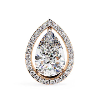 Lacrima Pear Halo Studs - pear-cut diamond earrings - in 18ct rose gold - hand-made in Byron Bay Hinterland, Australia by Lucano Fine Jewellery
