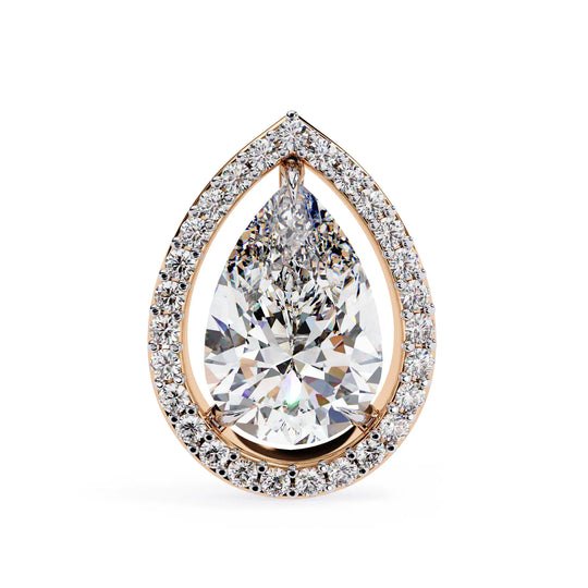 Lacrima Pear Halo Studs - pear-cut diamond earrings - in 18ct rose gold - hand-made in Byron Bay Hinterland, Australia by Lucano Fine Jewellery