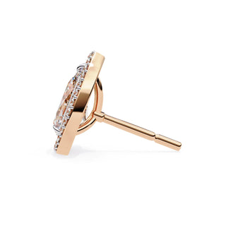 Lacrima Pear Halo Studs - pear-cut diamond earrings - platinum finish - hand-made in Byron Bay Hinterland, Australia by Lucano Fine Jewellery