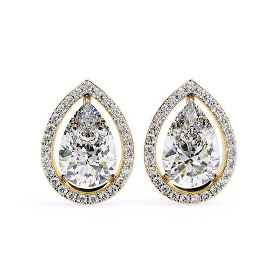 Lacrima Pear Halo Studs