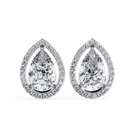 Lacrima Pear Halo Studs