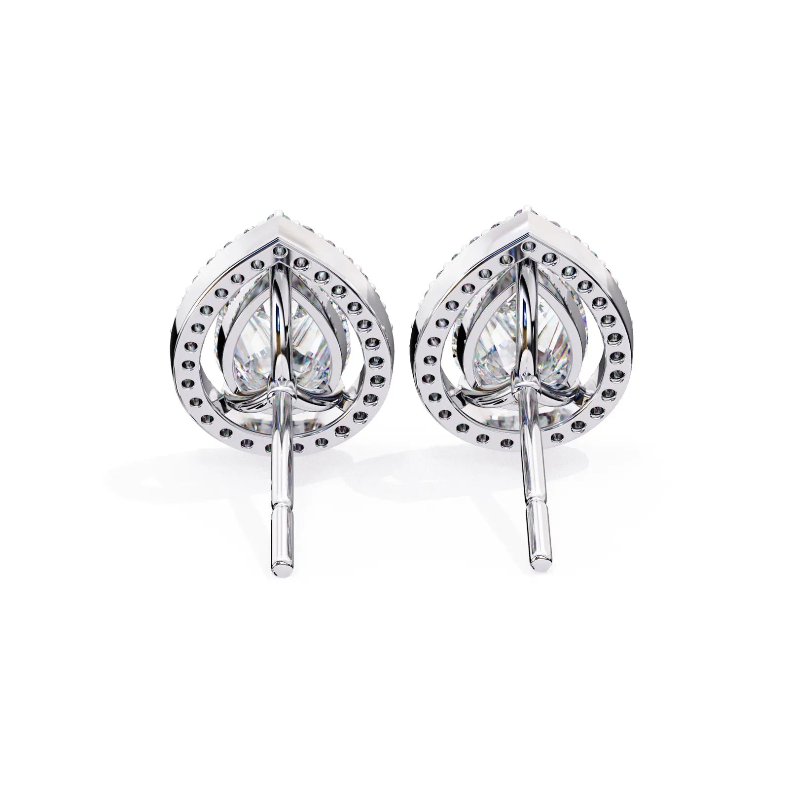 Lacrima Pear Halo Studs - pear-cut diamond earrings - in 9ct yellow gold - hand-made in Byron Bay Hinterland, Australia by Lucano Fine Jewellery