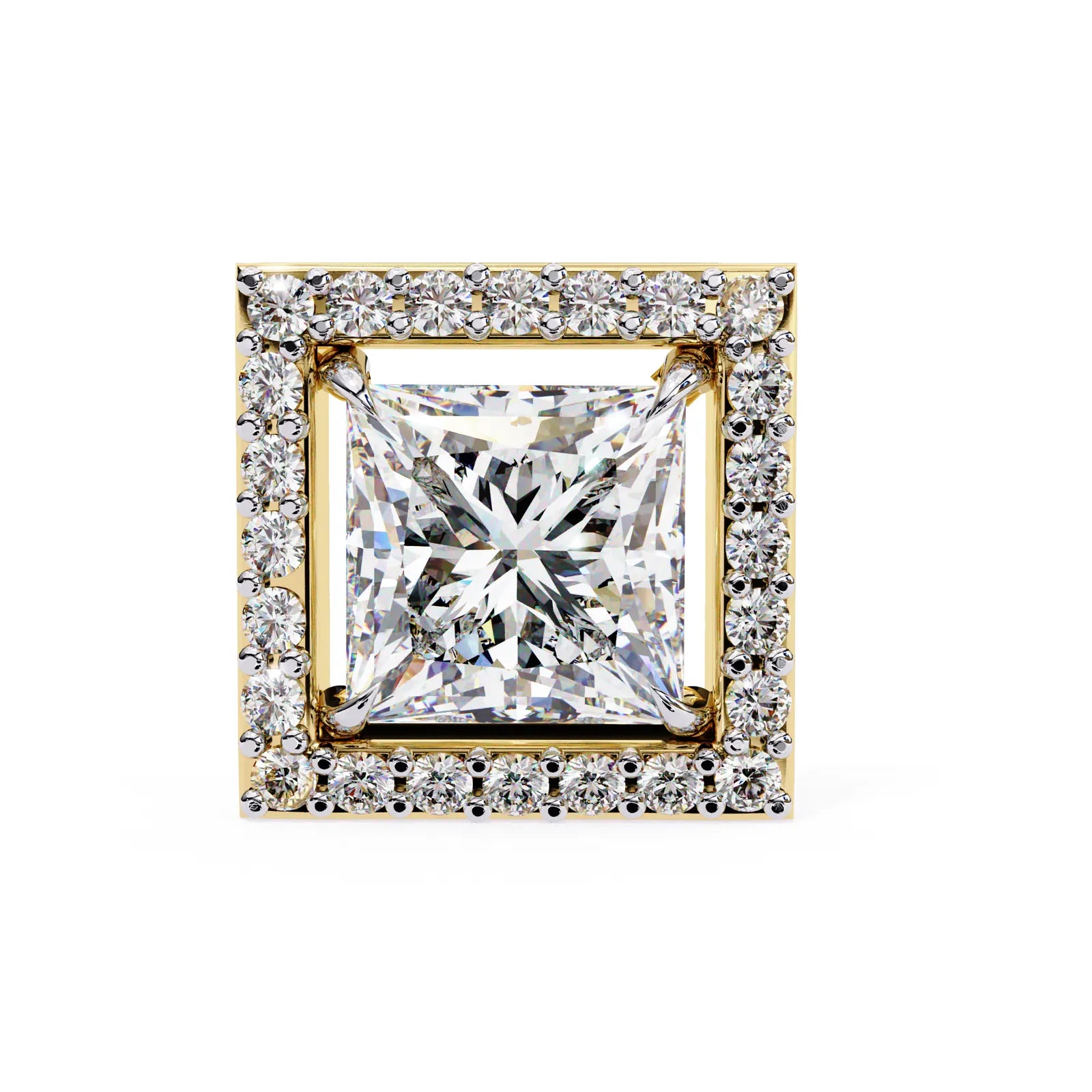 Reale Princess Halo Studs - princess-cut diamond earrings - in 18ct rose gold - hand-made in Byron Bay Hinterland, Australia by Lucano Fine Jewellery