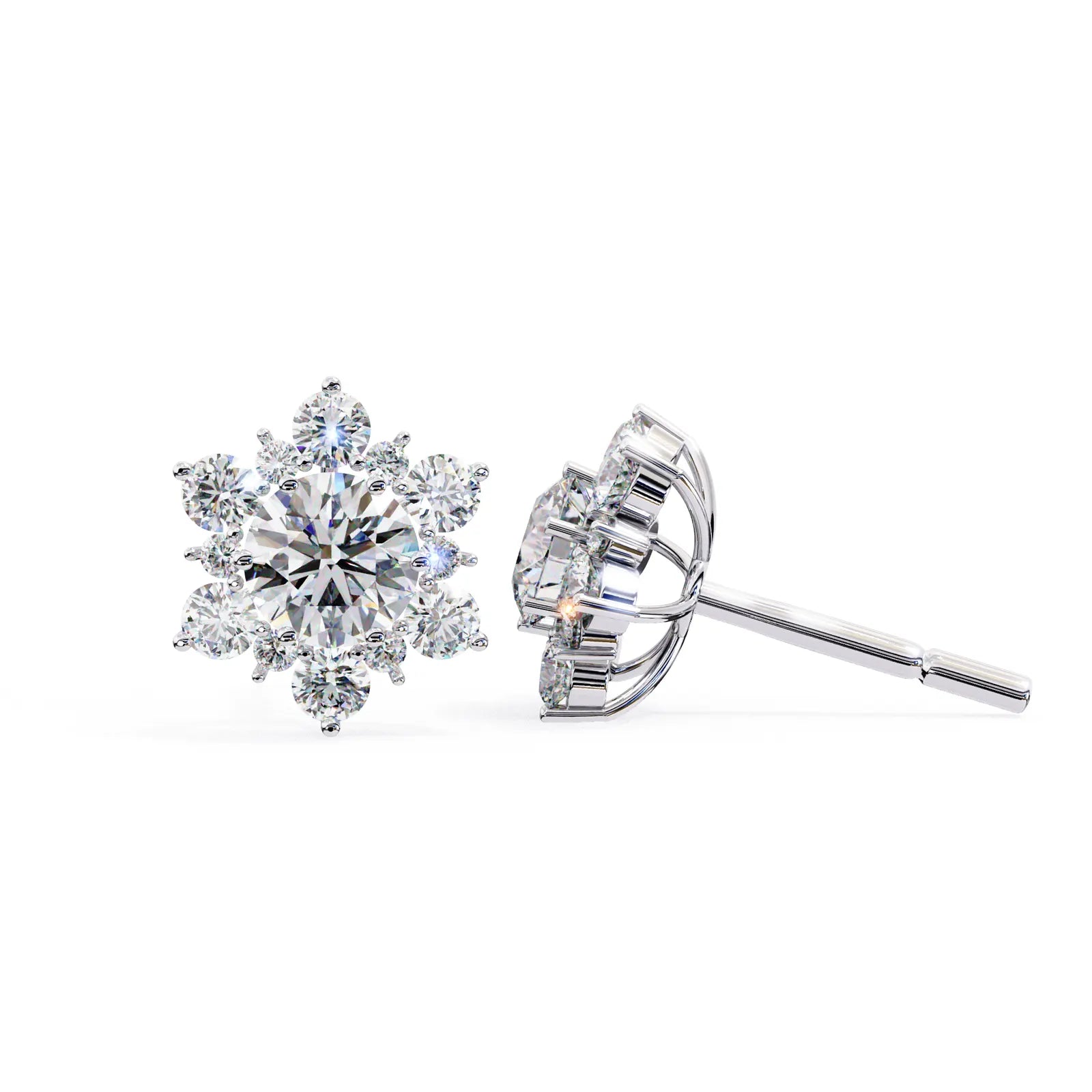 Stella Cluster Studs - round brilliant diamond earrings - in 9ct rose gold - hand-made in Byron Bay Hinterland, Australia by Lucano Fine Jewellery