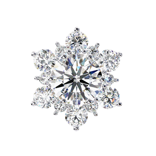 Stella Cluster Studs - round brilliant diamond earrings - front view - hand-made in Byron Bay Hinterland, Australia by Lucano Fine Jewellery