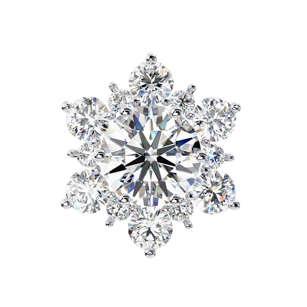Stella Cluster Studs - round brilliant diamond earrings - front view - hand-made in Byron Bay Hinterland, Australia by Lucano Fine Jewellery