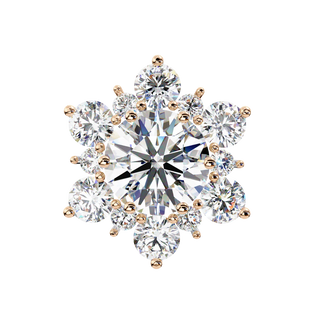 Stella Cluster Studs - round brilliant diamond earrings - side profile - hand-made in Byron Bay Hinterland, Australia by Lucano Fine Jewellery