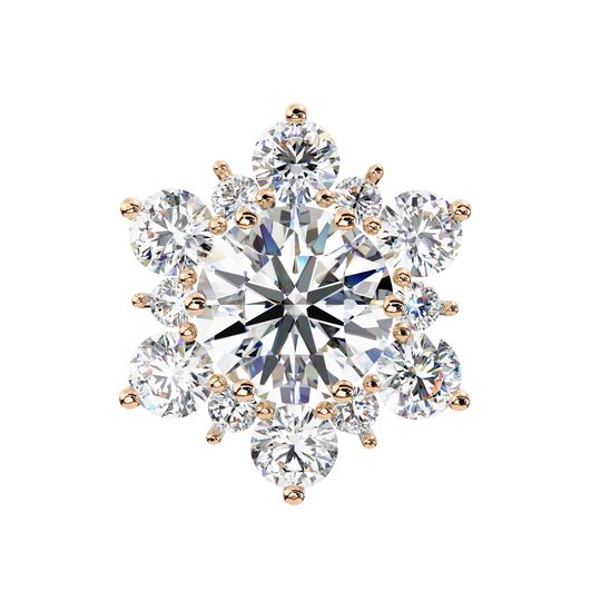 Stella Cluster Studs - round brilliant diamond earrings - side profile - hand-made in Byron Bay Hinterland, Australia by Lucano Fine Jewellery
