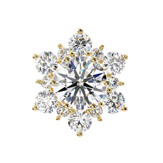 Stella Cluster Studs - round brilliant diamond earrings - angled view - hand-made in Byron Bay Hinterland, Australia by Lucano Fine Jewellery