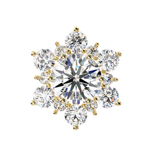 Stella Cluster Studs - round brilliant diamond earrings - angled view - hand-made in Byron Bay Hinterland, Australia by Lucano Fine Jewellery
