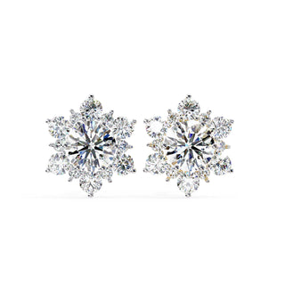 Stella Cluster Studs - round brilliant diamond earrings - top view - hand-made in Byron Bay Hinterland, Australia by Lucano Fine Jewellery