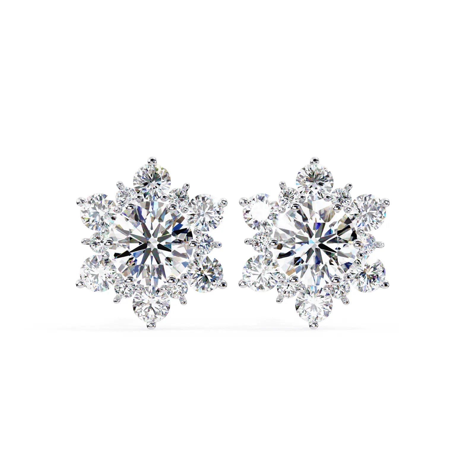 Stella Cluster Studs - round brilliant diamond earrings - in 9ct yellow gold - hand-made in Byron Bay Hinterland, Australia by Lucano Fine Jewellery
