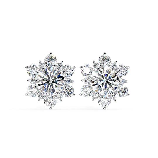 Stella Cluster Studs - round brilliant diamond earrings - in 9ct yellow gold - hand-made in Byron Bay Hinterland, Australia by Lucano Fine Jewellery