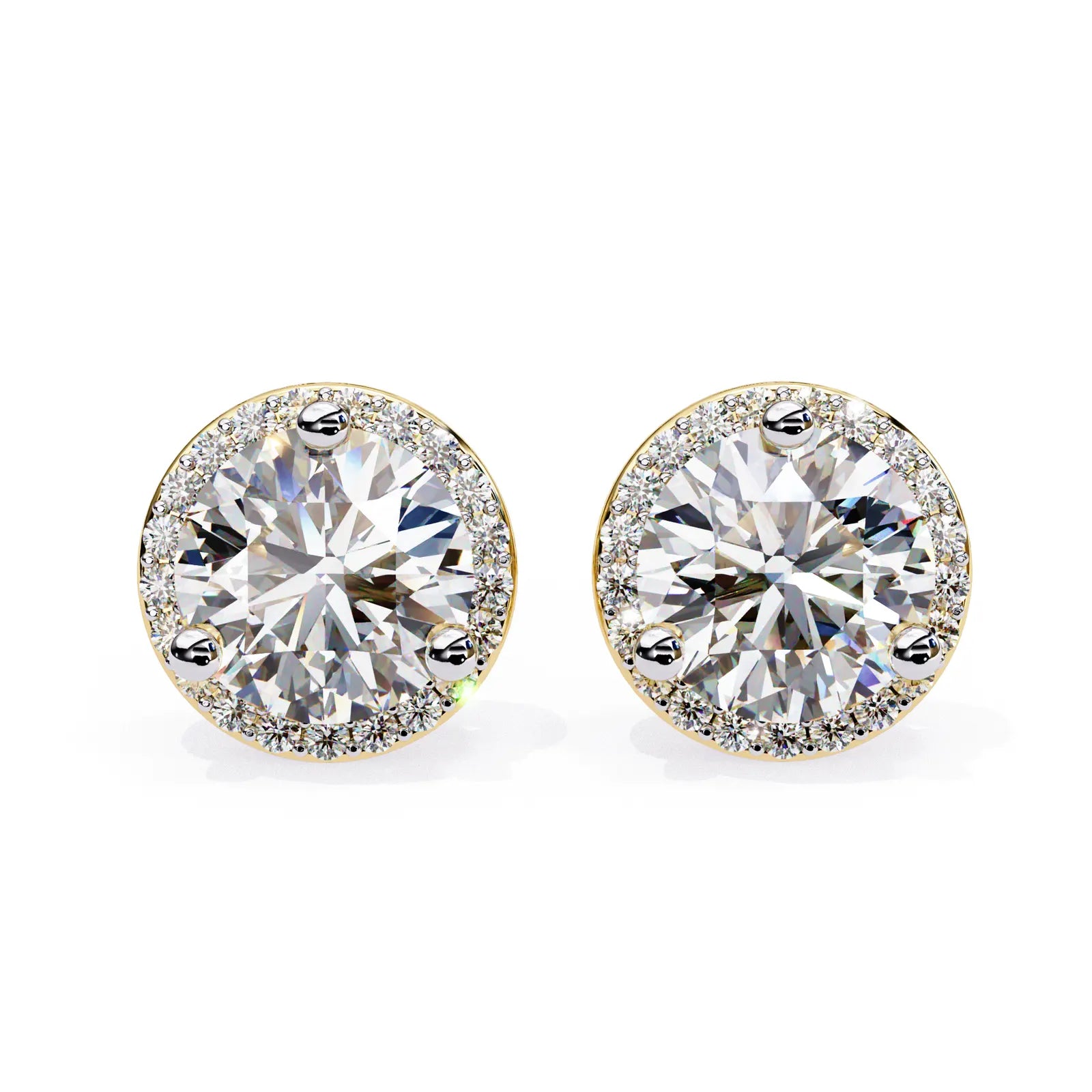 Solis Halo Studs - round brilliant diamond earrings - in 9ct rose gold - hand-made in Byron Bay Hinterland, Australia by Lucano Fine Jewellery