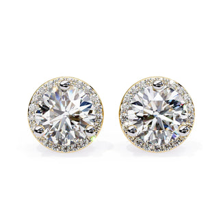 Solis Halo Studs - round brilliant diamond earrings - in 9ct rose gold - hand-made in Byron Bay Hinterland, Australia by Lucano Fine Jewellery