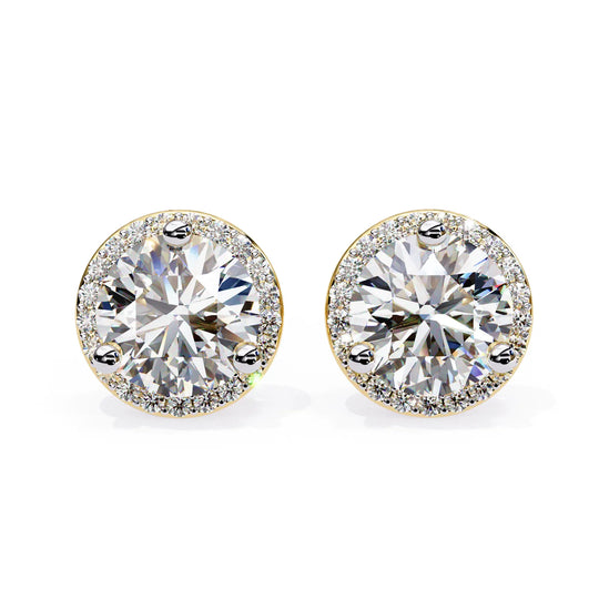 Solis Halo Studs - round brilliant diamond earrings - in 9ct rose gold - hand-made in Byron Bay Hinterland, Australia by Lucano Fine Jewellery