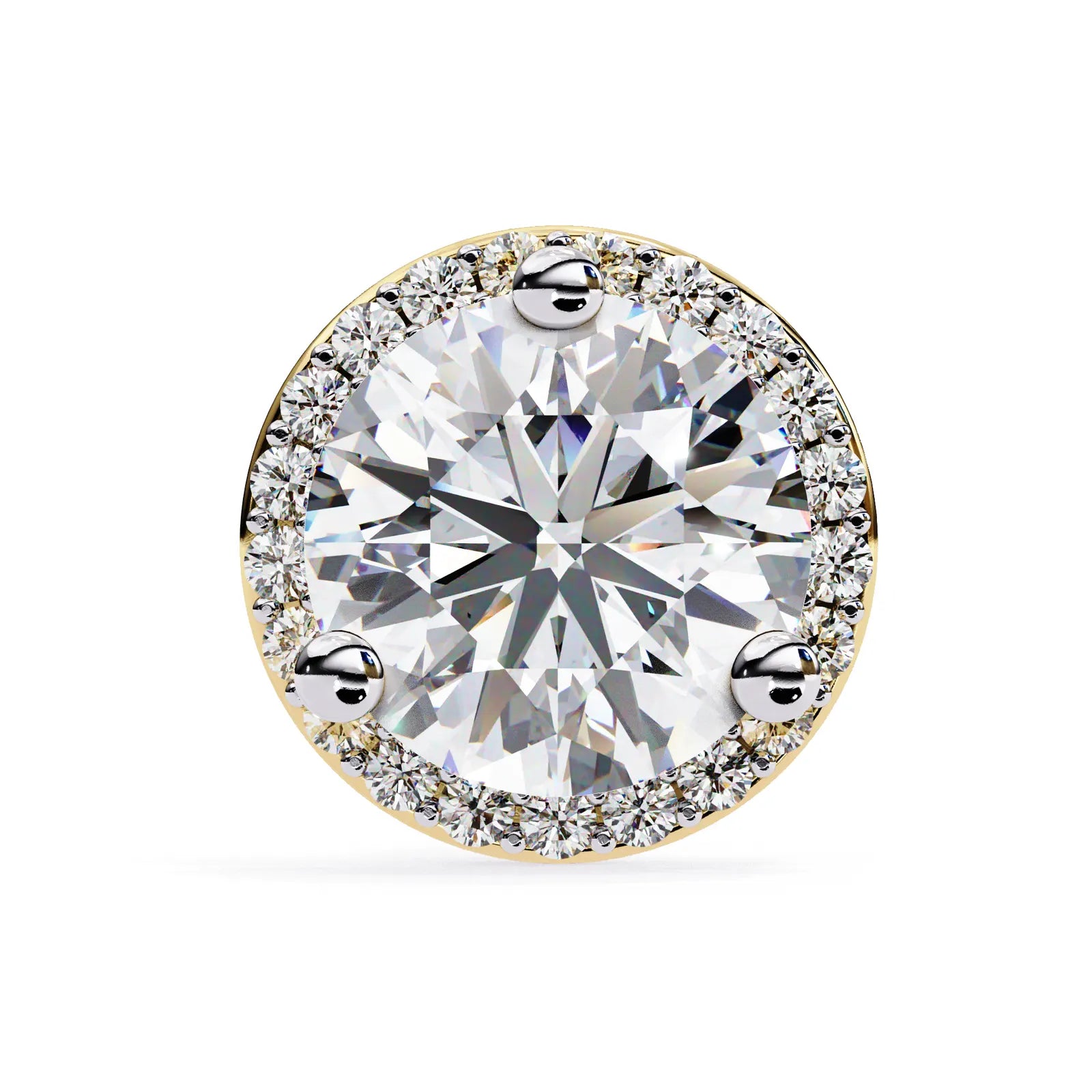 Solis Halo Studs - round brilliant diamond earrings - side profile - hand-made in Byron Bay Hinterland, Australia by Lucano Fine Jewellery