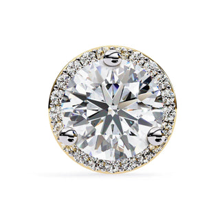 Solis Halo Studs - round brilliant diamond earrings - side profile - hand-made in Byron Bay Hinterland, Australia by Lucano Fine Jewellery